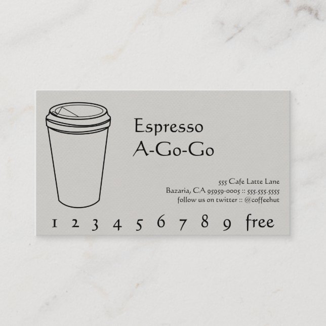 Coffee Drink Punch / Loyalty Card (Front)