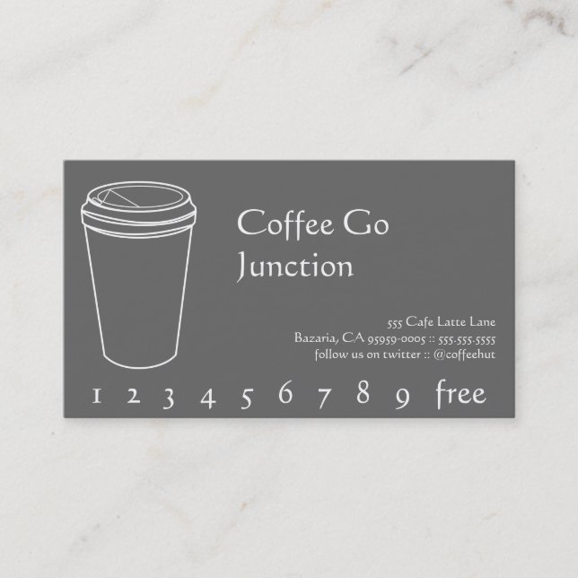 Coffee Drink Punch / Loyalty Card (Front)