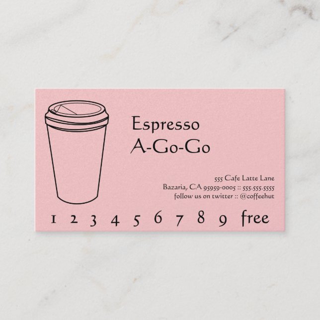 Coffee Drink Punch / Loyalty Card (Front)