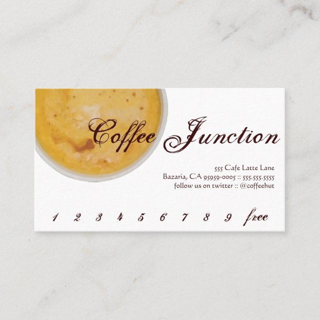 Coffee Drink Punch / Loyalty Card (Front)