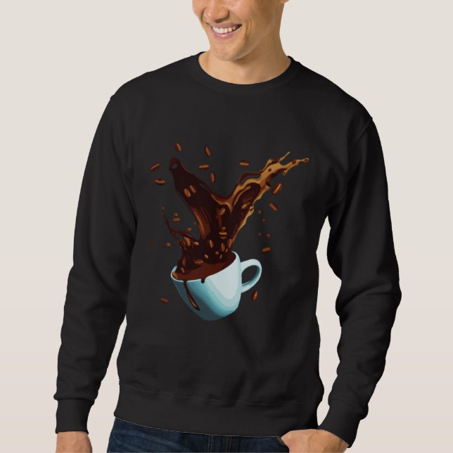 Coffee Drinker Espresso Filter Coffee Motif Sweatshirt (Front)