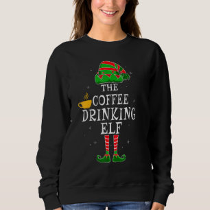 Coffee Drinking Elf Group Matching Family Christma Sweatshirt