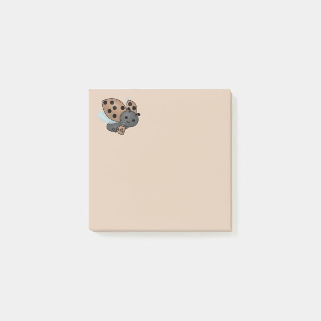 Coffee Drinking Ladybug Post-it Notes (Front)