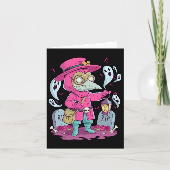 Coffee Drinking Skeleton Lazy Diy Halloween Costum Card (Front)
