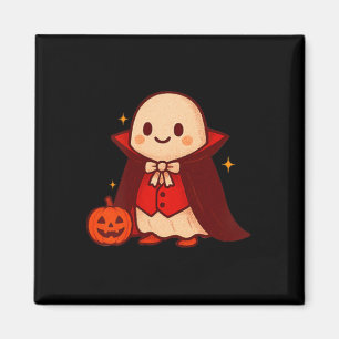 Coffee Drinking Skeleton Pumpkin Halloween Costume Magnet