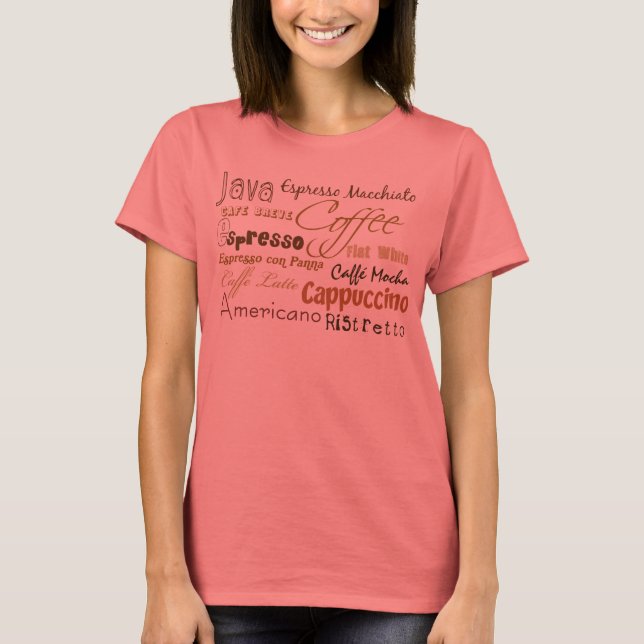 Coffee Drinks Ringer T-Shirt (Front)