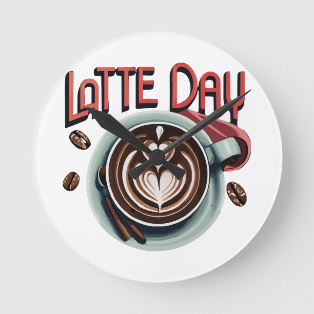 Coffee Drinks Round Clock (Front)