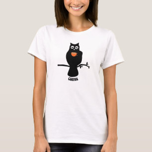Coffee Droopy Eyed Owl T-Shirt