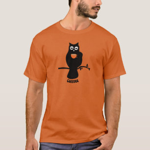 Coffee Droopy Eyed Owl T-Shirt