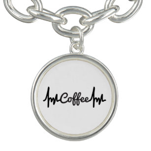 Coffee EKG Charm Bracelet