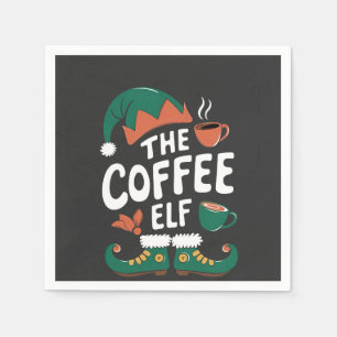Coffee Elf Christmas Funny Caffeine Xmas Lovers   Napkin