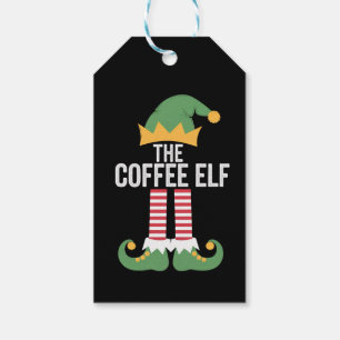 Coffee Elf Family Matching Group Christmas Gift Tags