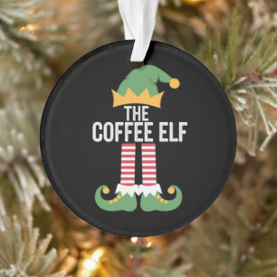 Coffee Elf Family Matching Group Christmas Ornament
