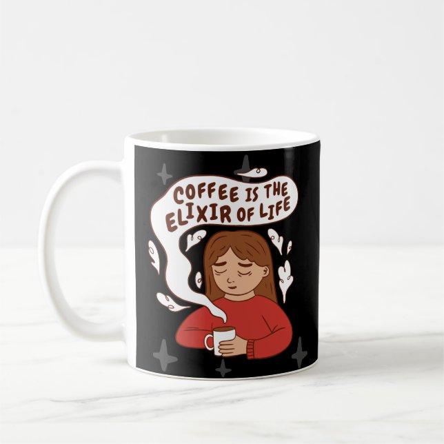 COFFEE ELIXIR QUOTE  MUG (Left)