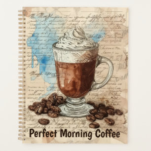 Coffee Ephemera Watercolor Collage Planner