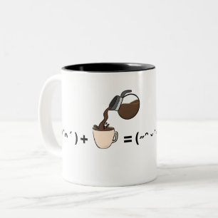Coffee Equals Happy Mood Minimalist Art Two-Tone Coffee Mug