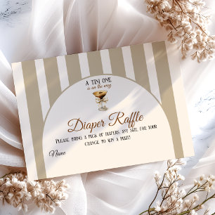 Coffee Espresso Martini Bow Baby Shower Diaper Enclosure Card