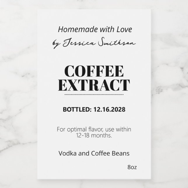 Coffee Extract Modern Label Sticker ZEX_001f (Single Label)