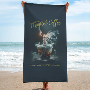Coffee Fairy Beach Towel