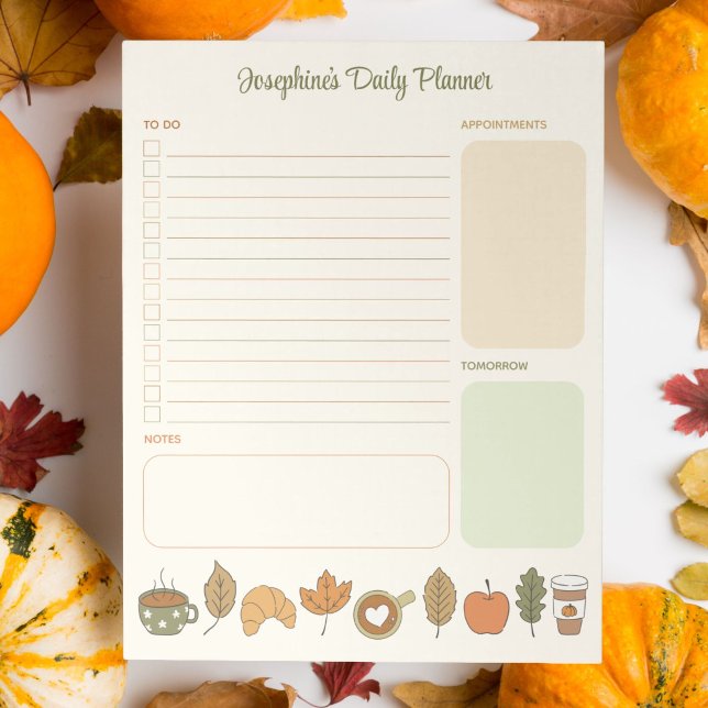 Coffee Fall Themed Daily To Do List Autumn Planner Notepad (Creator Uploaded)