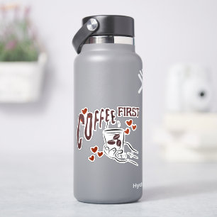 Coffee First Cute Love Sticker