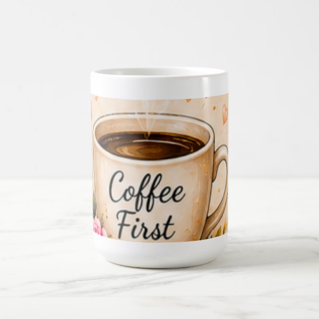 Coffee First Floral Coffee Lover Mug (Center)