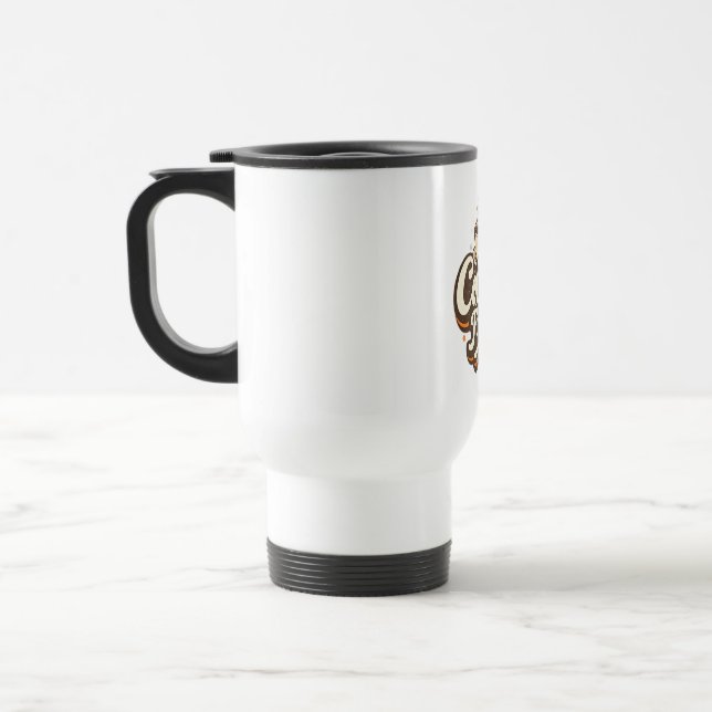 Coffee First – Funny Coffee Lover T-Shirt Travel Mug (Left)