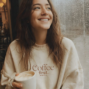 Coffee First Healing Later Aesthetic Coffee Lover Sweatshirt