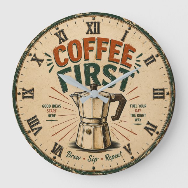 Coffee First  Large Clock (Front)
