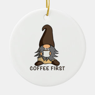 Coffee First Magical Java Gnome Brown Garden Gnome Ceramic Tree Decoration