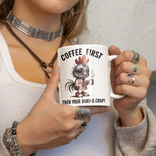 Coffee First Meme Large Coffee Mug