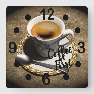 Coffee First Square Wall Clock