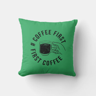 coffee first t-shirt cushion