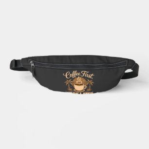 Coffee First Work Later. Powered by Caffeine Vibes Bum Bags