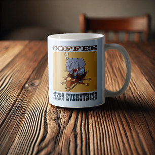 Coffee Fixes Everything Elephant Squashed Horse Mug