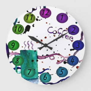 Coffee Floating 3D Colours Design Wall Clock 30k