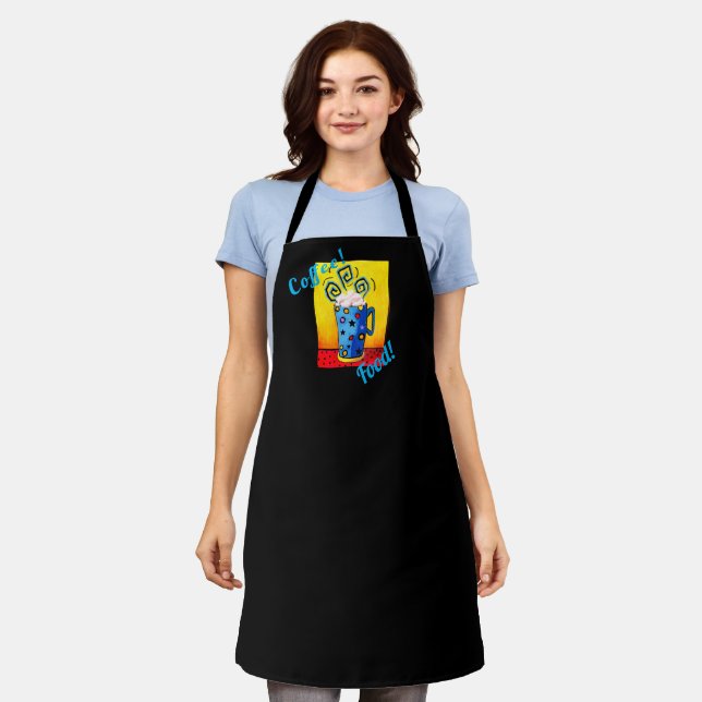 Coffee! Food! Cappuccino! Apron (Medium) (Worn)