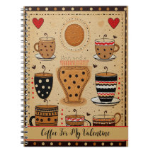 Coffee For My Valentine Cute Cartoon Hearts 4 