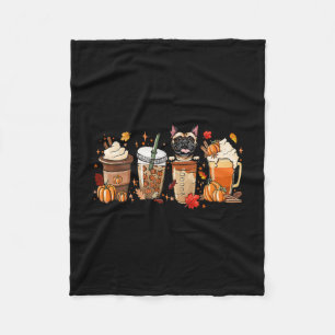 Coffee French Bulldog Halloween Outfit For Fall Se Fleece Blanket