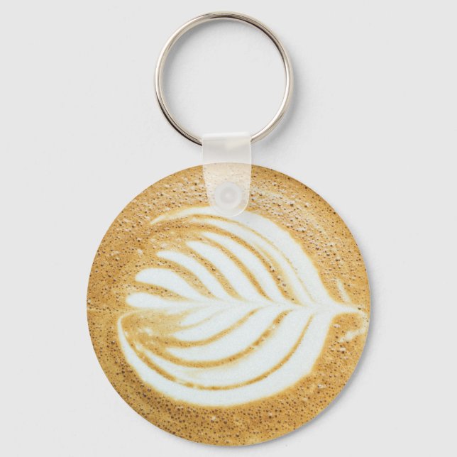 Coffee Froth Leaf Key Ring (Front)