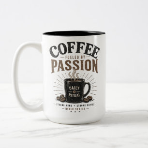 Coffee Fuelled by Passion Daily Ritual Vintage Two-Tone Coffee Mug