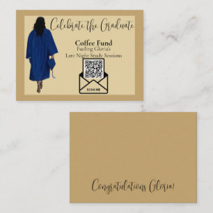 Coffee Fund Graduation QR Code Insert Card Gold