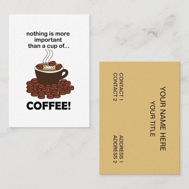Coffee Funny Cafe Shop Business Card (Front/Back)