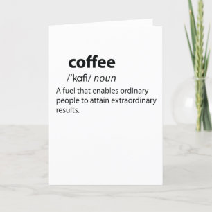 Coffee Funny Dictionary Definition Holiday Card