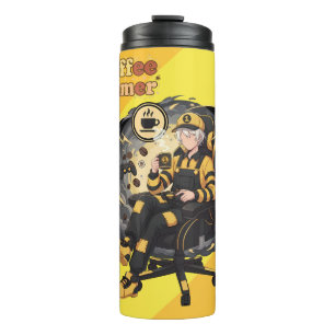 Coffee Gamer Anime Boy Yellow Aesthetic Art Thermal Tumbler