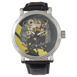 Coffee Gamer Anime Boy Yellow Aesthetic Art Watch