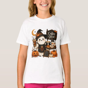Coffee Ghost Barista Spooky Pumpkin Spice Latte T-Shirt