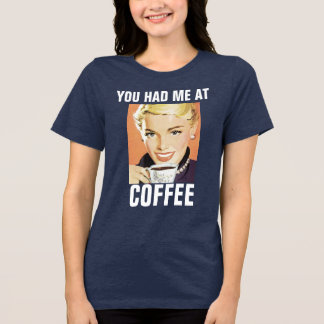 COFFEE GIRL RETRO T-SHIRT Tri-Blend SHIRT