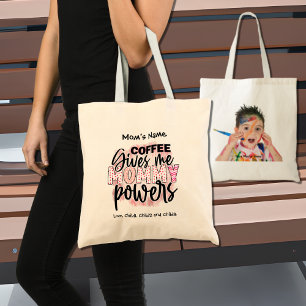 Coffee Gives Me Mummy Powers Customisable Photo Tote Bag