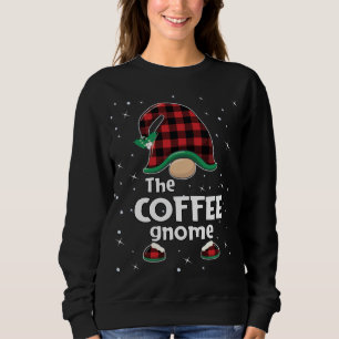 Coffee Gnome Buffalo Plaid Matching Christmas Paja Sweatshirt